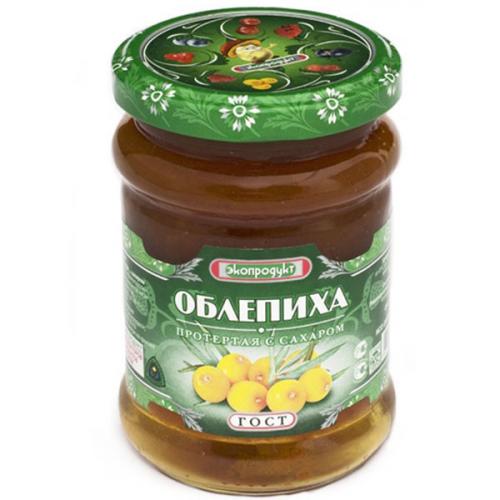Облепиха Экопродукт, протертая с сахаром, ЭКОПРОДУКТ, 320 г