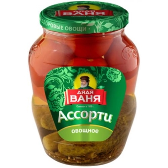 Ассорти Дядя Ваня Огурцы и томаты овощное маринованное, Дядя Ваня Трейдинг, 680 г