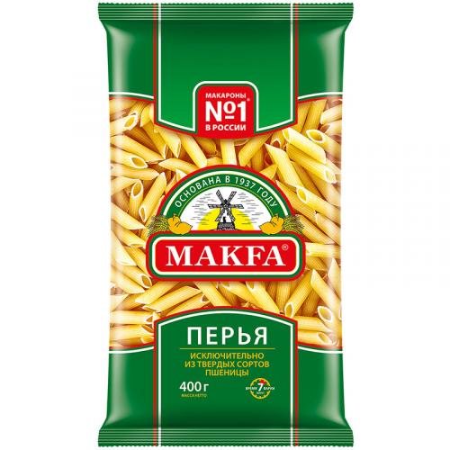 Макаронные изделия Makfa перья любительские, Россия, 400 г