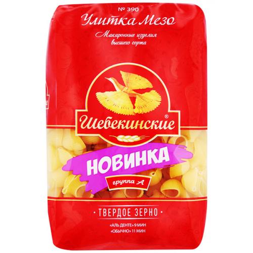 Макаронные изделия Шебекинские 390 Улитка Мезо, Инфолинк, 450 г