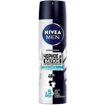 Антиперспирант-спрей Nivea Men Черное и белое Невидимый Fresh, Beiersdorf, 150 мл