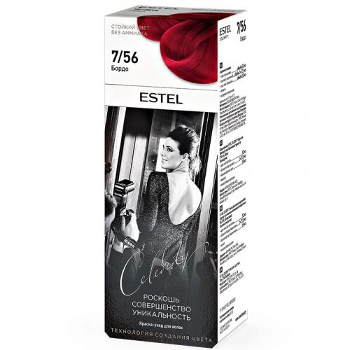 Краска-уход Estel Celebrity для волос, 7/56 бордо, Эстель, 140 мл