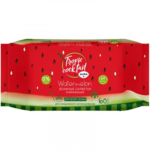 Салфетки влажные Aura Tropic Cocktail освежающие, Коттон Клаб,