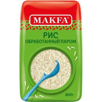 Крупа Makfa рис длиннозерный, обработанный паром, Макфа, 800 г