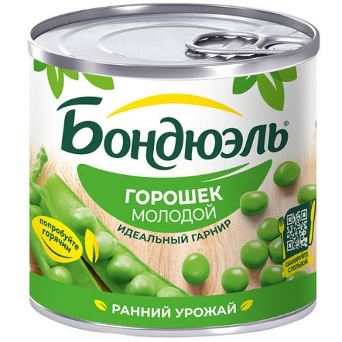 Горошек Бондюэль зеленый молодой, Бондюэль, 400 г