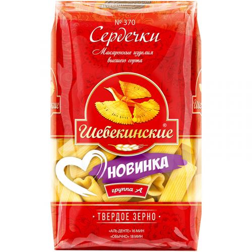 Макаронные изделия Шебекинские 370 Сердечки, Инфолинк, 450 г
