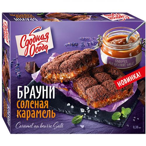 Пирог Сдобная особа Брауни соленая карамель, Черемушки, 380 г