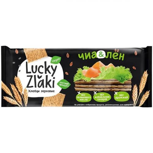 Хлебцы зерновые Lucky Zlaki Чиа-лен, Черемушки, 105 г