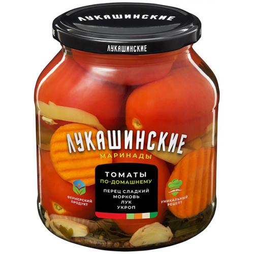 Томаты Лукашинские маринованные по-домашнему со сладким перцем, Форвард, 670 г