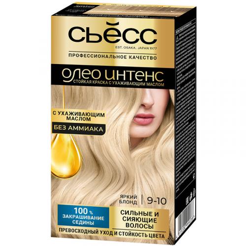 Крем-краска стойкая Сьесс Олео Интенс без аммиака для волос, 9-10 Яркий блонд, Лаб Индастриз, .