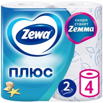 Бумага туалетная Zewa Плюс Свежесть океана, 2 слоя, Эссити