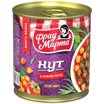 Нут Фрау Марта в пряном соусе, ЭРКОНПРОДУКТ, 310 г