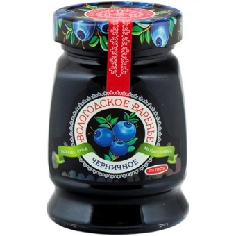 Варенье черничное Вологодское варенье, ЭКОПРОДУКТ, 370 г