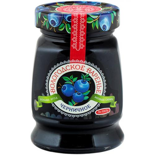 Варенье черничное Вологодское варенье, ЭКОПРОДУКТ, 370 г