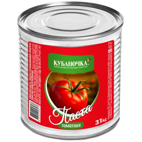 Паста томатная Кубаночка 25%, Кубаночка, 3.1 кг