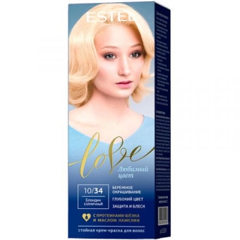 Крем-краска стойкая Estel Love для волос, 10/34 блондин солнечный, Эстель, 50 мл