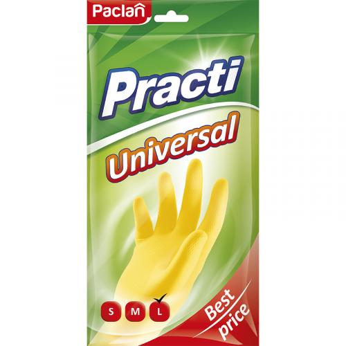 Перчатки резиновые Paclan Practi Universal желтые, размер L, Paclan, .