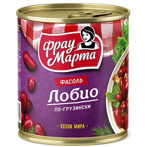 Фасоль красная Фрау Марта Лобио, ЭРКОНПРОДУКТ, 310 г