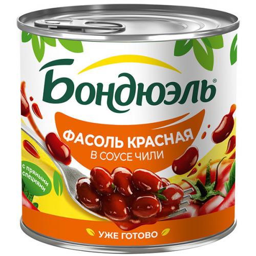 Фасоль Бондюэль красная в соусе чили, Бондюэль, 400 г
