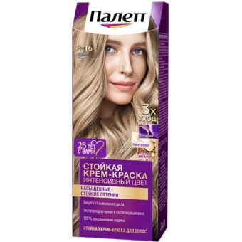 Крем-краска стойкая Палетт Интенсивный цвет для волос, 8-16 Пепельно-русый, Лаб Индастриз, 110 мл