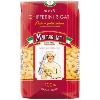 Макаронные изделия Maltagliati 038 Chifferini Rigati Рожки, ИНФОЛИНК, 450 г
