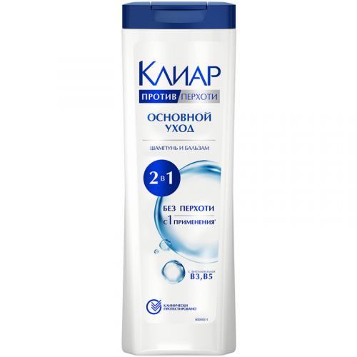 Шампунь и бальзам-ополаскиватель Клиар Основной уход 2 в 1 против перхоти, Unilever HPC, 380 мл