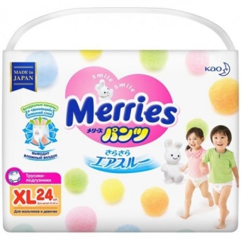 Подгузники-трусики Merries детские, размер XL, 12-22 кг, Градиент