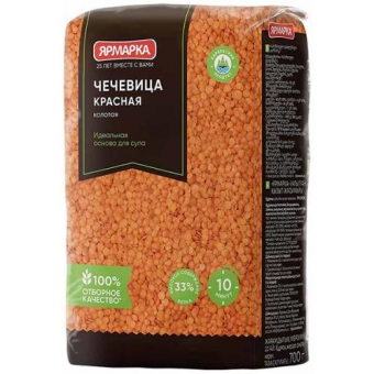 Чечевица красная Ярмарка колотая, Ярмарка,
