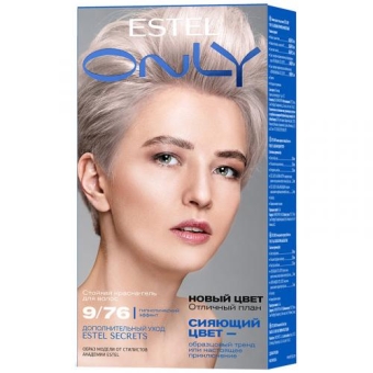 Краска-гель стойкая Estel Only для волос, 9/76 блондин коричнево-фиолетовый, Эстель, 125 мл