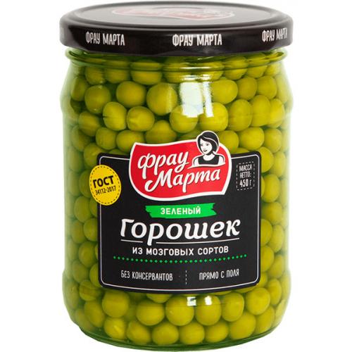 Горошек зеленый Фрау Марта, ЭРКОНПРОДУКТ, 450 г