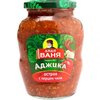 Аджика Дядя Ваня острая с перцем чили, Дядя Ваня Трейдинг, 370 г