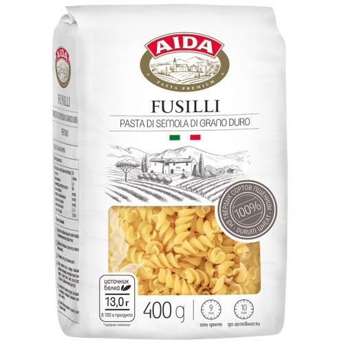 Макаронные изделия Aida Fusilli Спираль, АГРО-Альянс, 400 г
