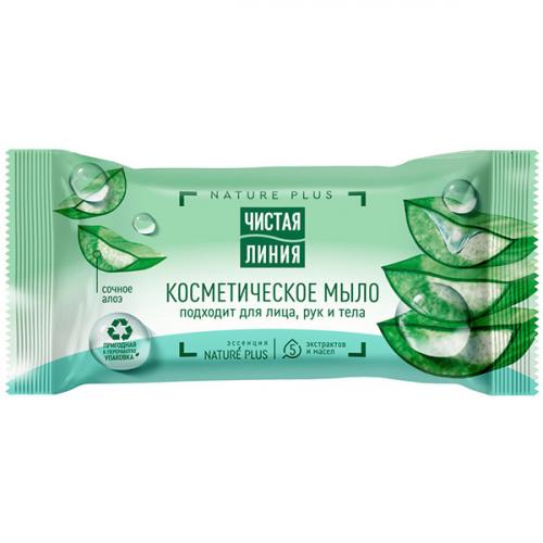 Мыло косметическое Чистая линия Сочный алоэ для лица, рук и тела, Концерн Калина, 75 г