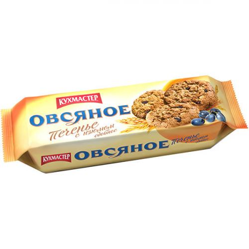 Печенье сдобное Кухмастер Овсяное с изюмом, Кухмастер, 270 г
