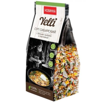 Суп Сибирский Yelli с белыми грибами и перловкой, Ярмарка, 125 г