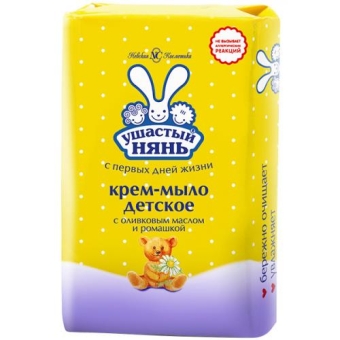 Крем-мыло Ушастый нянь с оливковым маслом и ромашкой, детское, Невская Косметика, 90 г