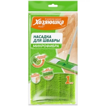 Насадка Хозяюшка Мила из микрофибры для швабры-флеттер, Крокмарт