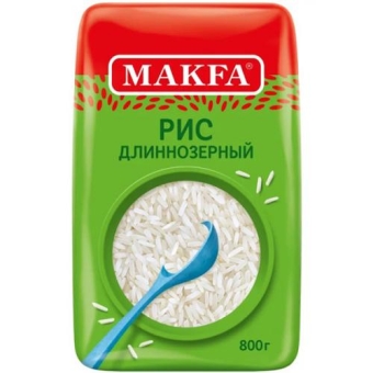 Крупа Makfa рис длиннозерный шлифованный, Макфа, 800 г
