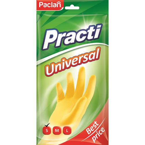 Перчатки резиновые Paclan Practi Universal желтые, размер S, Paclan,