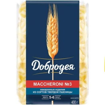 Макаронные изделия Добродея Maccheroni N3 Свирельки гладкие, Добродея,