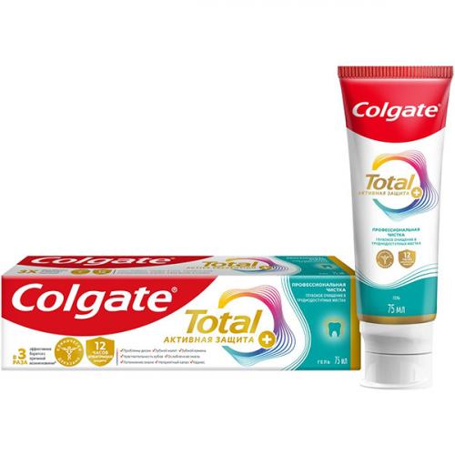 Паста-гель зубная Colgate Total 12 Профессиональная чистка, Colgate-Palmolive, 75 мл