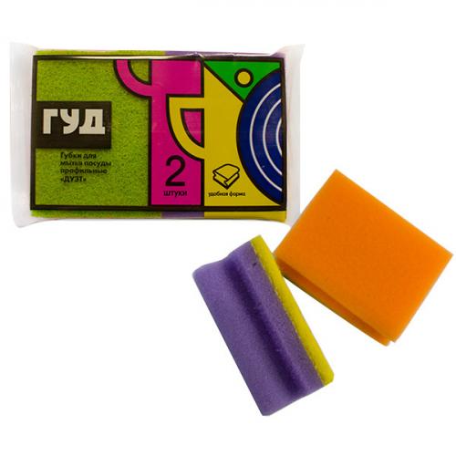 Губки для мытья посуды ГУД Дуэт, ТЕКОС-ИНДУСТРИЯ, .