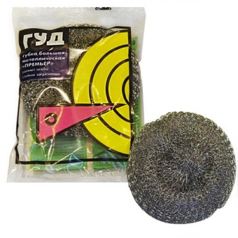 Губка для мытья посуды ГУД Премьер, металлическая, ТЕКОС-ИНДУСТРИЯ,