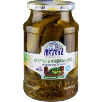 Огурчики малосольные Меленъ Монастырские бочковые, ЭКОПРОДУКТ, 900 г