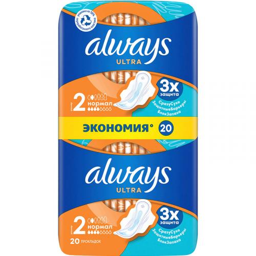 Прокладки гигиенические Always Ultra Нормал Duo, Procter & Gamble,