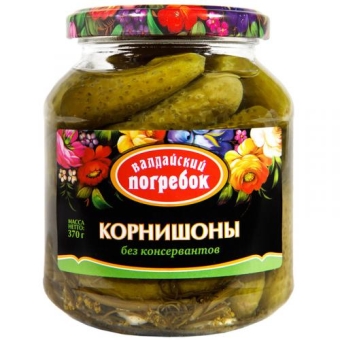 Корнишоны Валдайский погребок маринованные, Валдай, 350 мл
