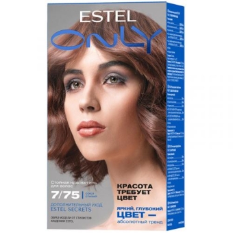 Краска-гель стойкая Estel Only для волос, 7/75 русый коричнево-красный, Эстель, 125 мл