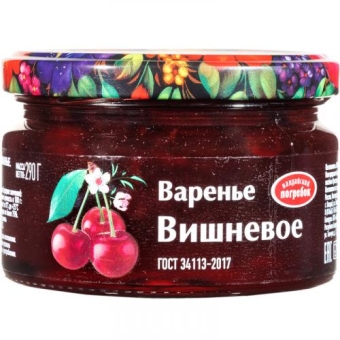 Варенье Валдайский погребок вишневое, Валдай, 290 г