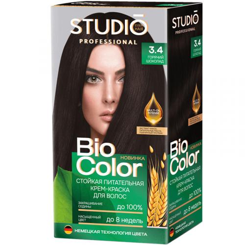 Крем-краска стойкая Studio Professional Biocolor для волос, 3.4 Горячий шоколад, БИГ, 115 мл