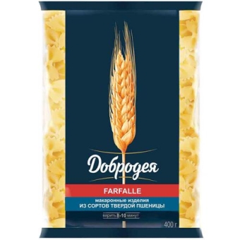 Макаронные изделия Добродея Farfalle Атласный бантик, Добродея, 400 г